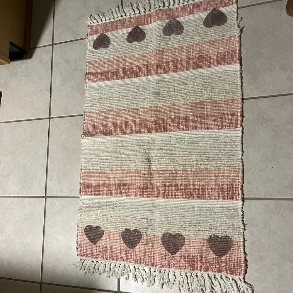Small Heart shaped designs Area rug, Firm Price!